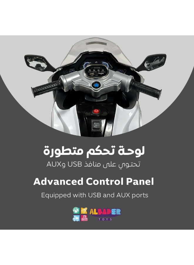 AL BADER Children'S Electric Motorcycle, Can Ride On Tricycles For Boys And Girls, Double Rechargeable Toy Cars, 12V Battery And 2 Motors, Suitable For 2-8 Years Old - Image 4